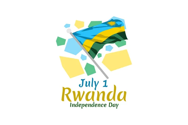 Luglio Festa Dell Indipendenza Del Ruanda Illustrazione Vettoriale Adatto Biglietto — Vettoriale Stock