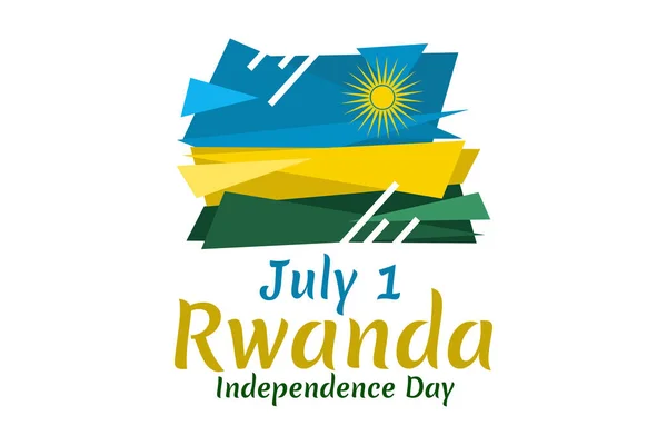 Luglio Festa Dell Indipendenza Del Ruanda Illustrazione Vettoriale Adatto Biglietto — Vettoriale Stock