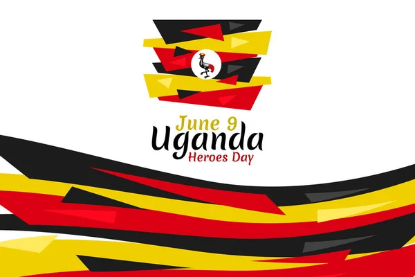 Juni Heroes Day Uganda Vector Illustration Lämplig För Gratulationskort Affisch — Stock vektor