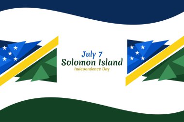 7 Temmuz, Solomon Adası 'nın Bağımsızlık Günü. Tebrik kartı, poster ve afiş için uygun.