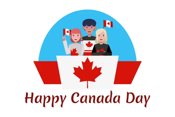 Luglio Happy Canada Day Vector Illustration Adatto Biglietto Auguri Poster — Vettoriale Stock