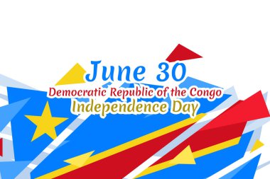 30 Haziran, Demokratik Kongo Cumhuriyeti Bağımsızlık Günü. Tebrik kartı, poster ve afiş için uygun.