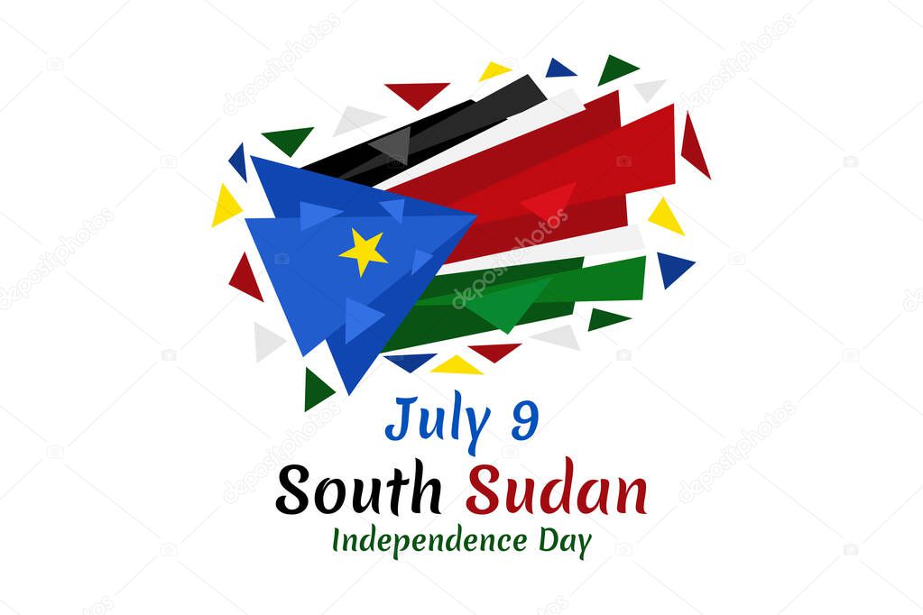 July 9, Independence Day of South Sudan vector illustration. Suitable