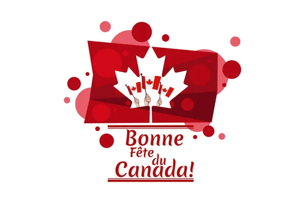 Traduci Felice Canada Day Felice Canada Day Fte Canada Maple — Vettoriale Stock