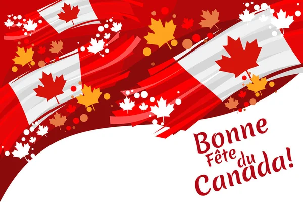 Traduire Joyeuse Fête Canada Joyeuse Fête Canada Fte Canada Illustration — Image vectorielle