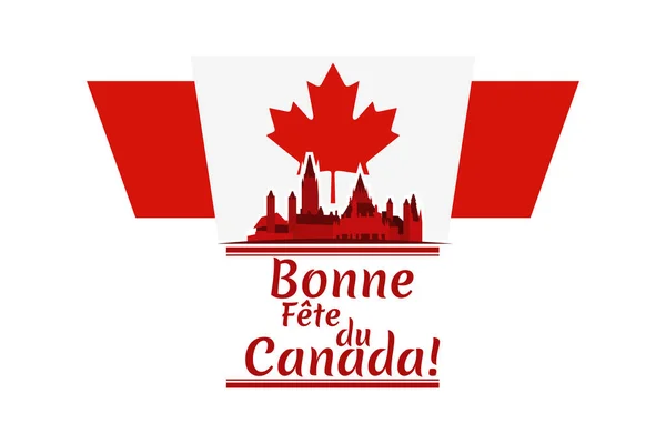 Traduci Felice Canada Day Felice Canada Day Fte Canada Maple — Vettoriale Stock