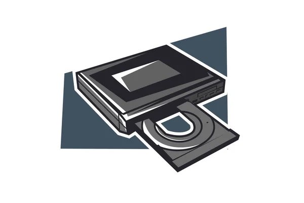 Und Dvd Player Retro Vector Illustration Einfacher Retro Icon Vektor — Stockvektor