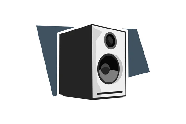 Jednoduchý Reproduktor Izolovaný Bílém Pozadí Izolace Zvukové Hudby Vektorová Ilustrace — Stockový vektor