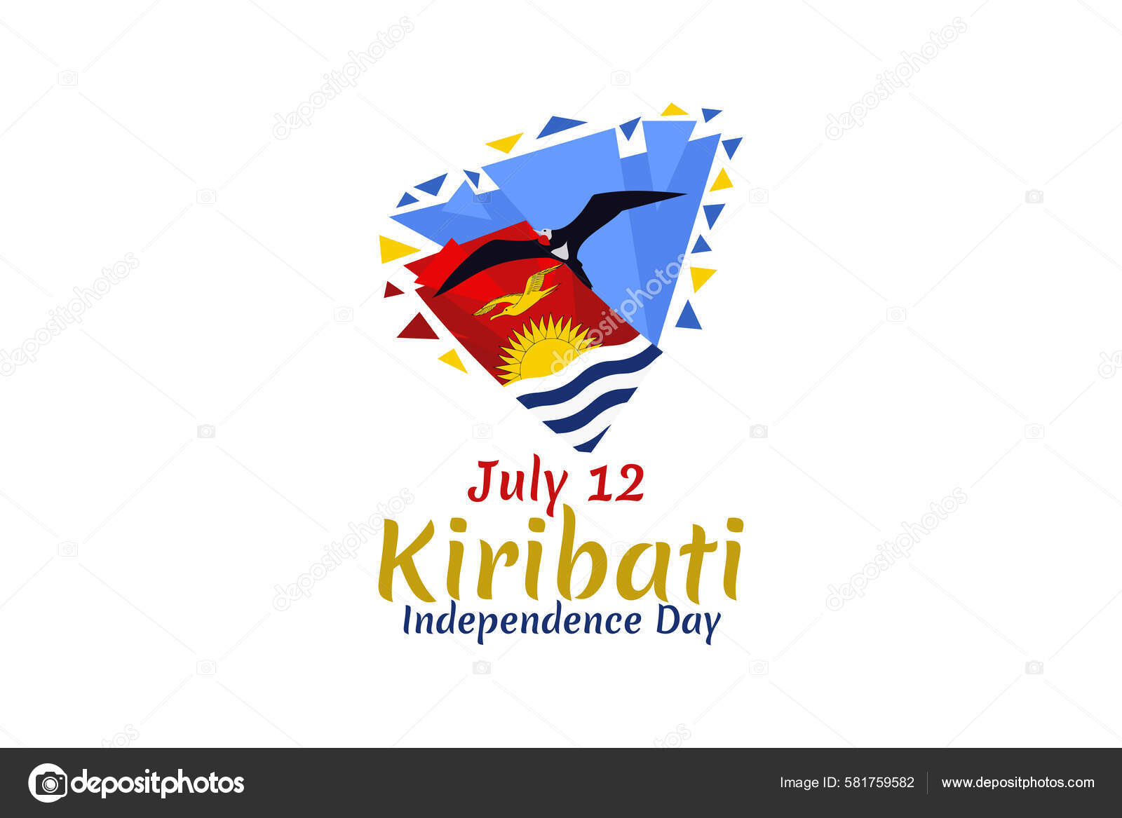July Independence Day Kiribati Vector Illustration Suitable Greeting