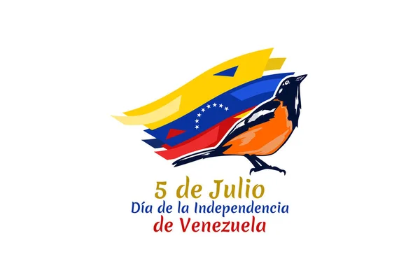 Çeviri Temmuz Bağımsızlık Günü Venezuela Vektör Illüstrasyonunun Bağımsızlık Günü Dia — Stok Vektör