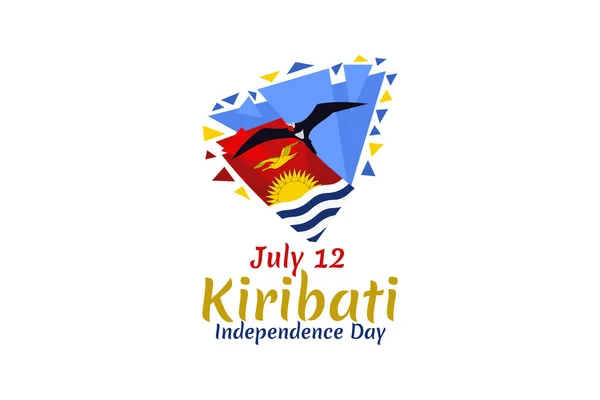 Julio Día Independencia Kiribati Vector Ilustración Adecuado Para Tarjeta Felicitación — Vector de stock