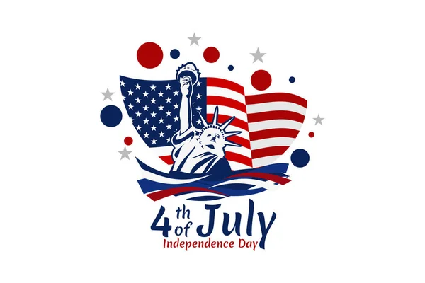 Den Nezávislosti Usa Červenec Šťastný Den Nezávislosti Vektorové Ilustrace Vhodné — Stockový vektor
