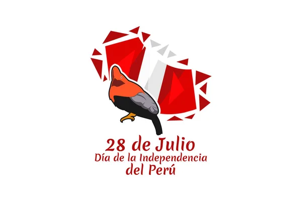Traduzir Julho Dia Independência Dia Independência Ilustração Vetorial Peru Adequado — Vetor de Stock