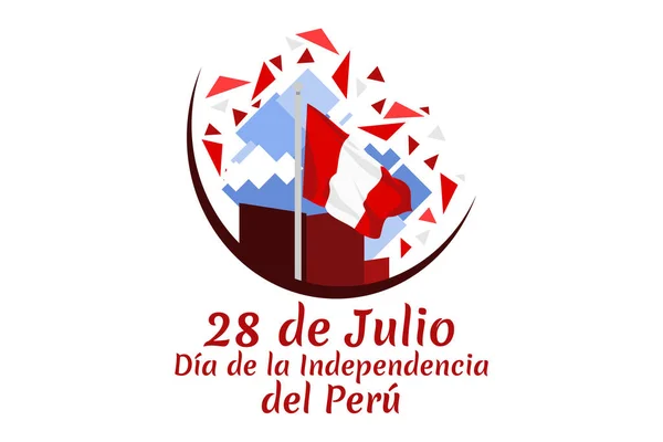 7月28日 ペルーのベクトル図の独立記念日 Dia Independencia グリーティングカード ポスター バナーに適しています — ストックベクタ