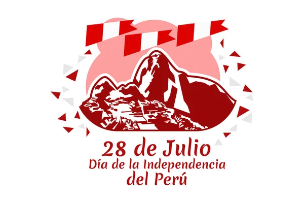 Traduzir Julho Dia Independência Dia Independência Ilustração Vetorial Peru Adequado —  Vetores de Stock