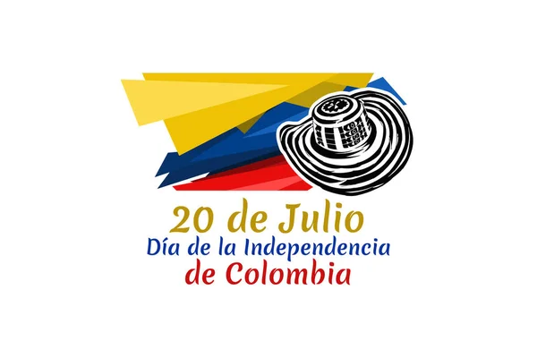 Přeložit Července Den Nezávislosti Dia Autonomencia Kolumbijského Vektorového Ilustrace Vhodné — Stockový vektor