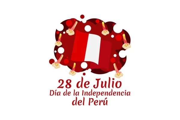 Traduzir Julho Dia Independência Dia Independência Ilustração Vetorial Peru Adequado —  Vetores de Stock