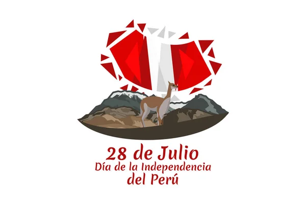 Traducir Julio Día Independencia Día Independencia Perú Vector Ilustración Adecuado — Archivo Imágenes Vectoriales