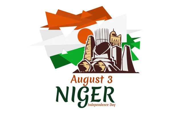 Srpna Den Nezávislosti Pro Ilustraci Nigerského Vektoru Vhodné Pro Blahopřání — Stockový vektor