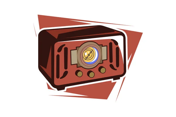Vintage Radio Retro Radio Vector Illustration Isolated Background Simple Radio — Vettoriale Stock