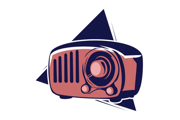 Oldtimer Radio Retro Radio Vektor Illustration Isoliert Auf Dem Hintergrund — Stockvektor