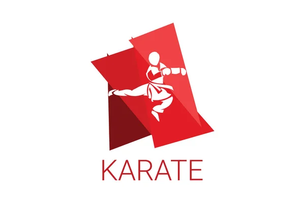 Karate Sport Vector Line Icon Sportman Fighting Stance Sport Pictogram — Image vectorielle