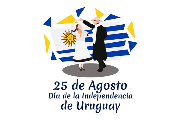 Translate August Independence Day Uruguay Happy Independence Day Vector Illustration — Stockový vektor