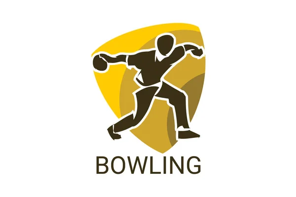 Bowling Sport Vector Line Icon Playing Bowling Sport Pictogram Vector —  Vetores de Stock