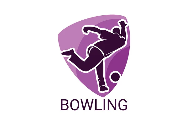 Bowling Sport Vector Line Icon Playing Bowling Sport Pictogram Vector — Stok Vektör