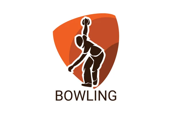 Bowling Sport Vector Line Icon Playing Bowling Sport Pictogram Vector — Stok Vektör