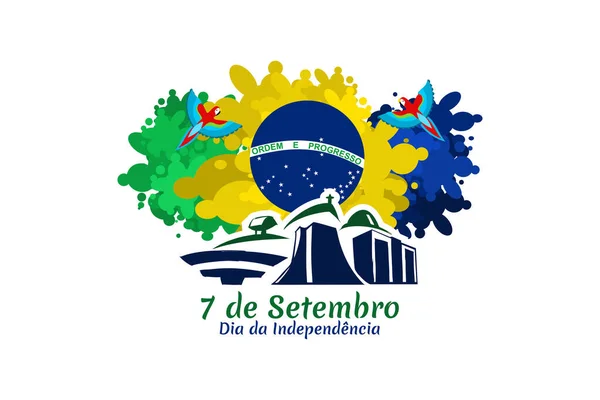 Přeložit Září Den Nezávislosti Nezávislost Brazílie Vektorové Ilustrace Vhodné Pro — Stockový vektor
