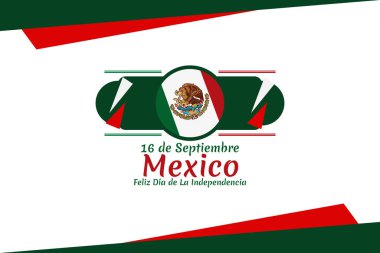 Çeviri: 16 Eylül, Meksika 'nın Bağımsızlık Günü. Mexico Vector illüstrasyonunun ulusal bayramı. Tebrik kartı, poster ve afiş için uygun.