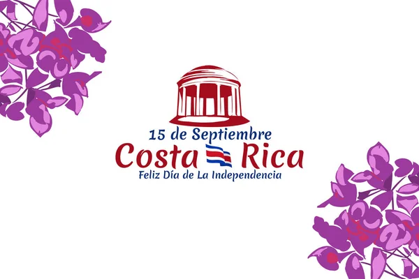 Překlad Září Kostarika Happy Independence Day Happy Independence Day Costa — Stockový vektor