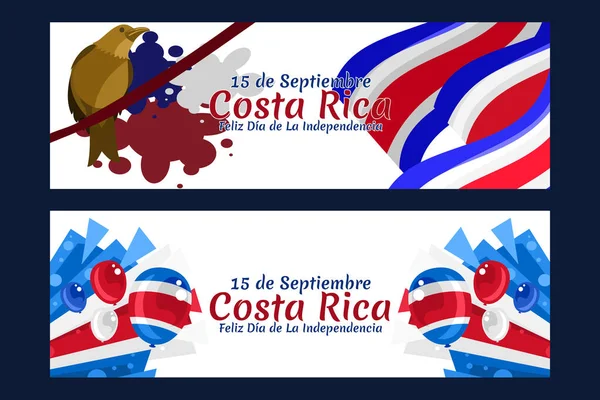 Translation September Costa Rica Happy Independence Day Happy Independence Day — Stock Vector