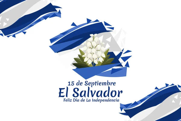 Tradução Setembro Salvador Feliz Dia Independência Feliz Dia Independência Salvador —  Vetores de Stock