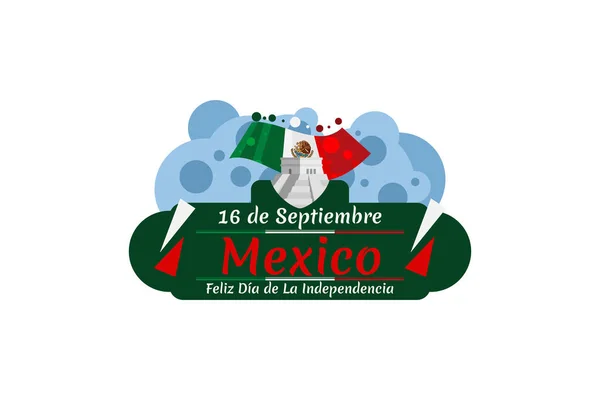Tradução Setembro Dia Independência México Feriado Nacional México Ilustração Vetorial — Vetor de Stock