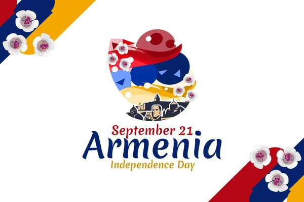 Вересня День Незалежності Вірменії Векторна Ілюстрація Підходить Вітальної Листівки Плаката — стоковий вектор