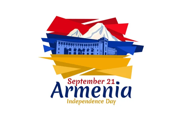 Září Den Nezávislosti Arménie Vektorová Ilustrace Vhodné Pro Blahopřání Plakát — Stockový vektor