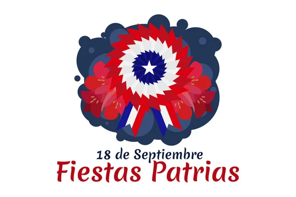 Tłumacz Września Święto Narodowe Szczęśliwego Dnia Niepodległości Chile Wektor Ilustracji — Wektor stockowy