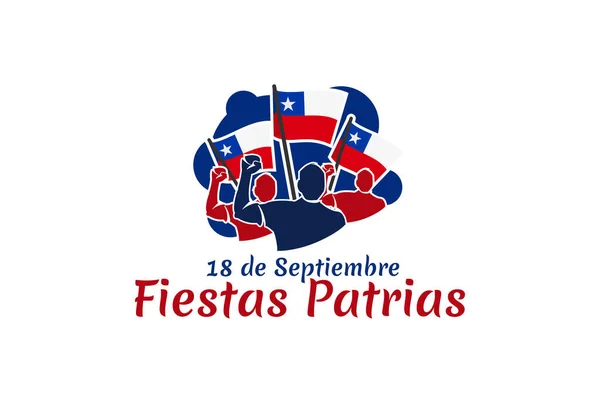 Übersetzt September Nationalfeiertag Glücklicher Unabhängigkeitstag Von Chile Vektor Illustration Geeignet — Stockvektor