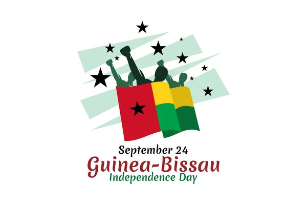 9月24日 ギニアビサウ独立記念日ベクトルイラスト グリーティングカード ポスター バナーに適しています — ストックベクタ