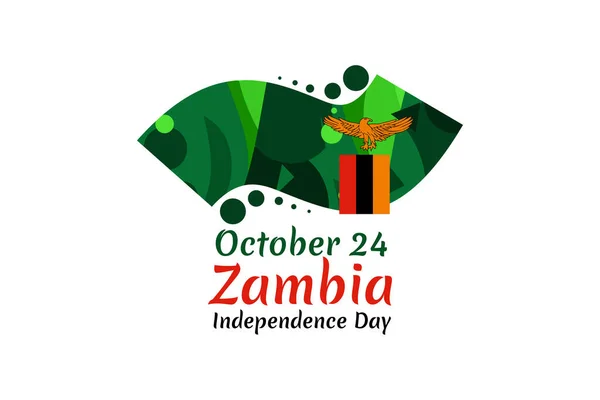 Οκτωβρίου Ημέρα Ανεξαρτησίας Της Ζάμπια Διανυσματική Απεικόνιση Κατάλληλο Για Ευχετήρια — Διανυσματικό Αρχείο
