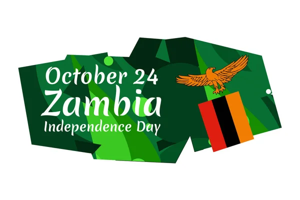 Οκτωβρίου Ημέρα Ανεξαρτησίας Της Ζάμπια Διανυσματική Απεικόνιση Κατάλληλο Για Ευχετήρια — Διανυσματικό Αρχείο