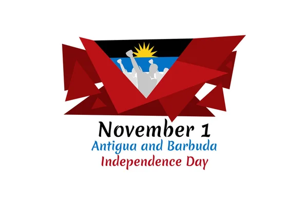 Noviembre Día Independencia Antigua Barbuda Vector Independencia Ilustración Adecuado Para — Vector de stock