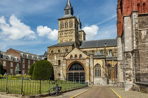 Maastricht South Limburg Netherlands July 2020 Back View Servatius Basilica — стоковое фото