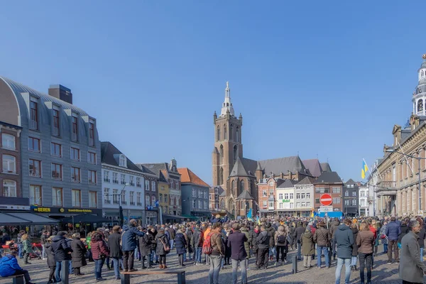 Roermond Limburgo Holanda Marzo 2022 Protesta Contra Invasión Armada Rusa — Foto de Stock