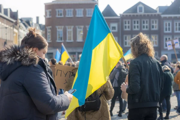 Roermond Limburg Ολλανδία Μαρτίου 2022 Διαδήλωση Ενάντια Στη Ρωσική Ένοπλη — Φωτογραφία Αρχείου