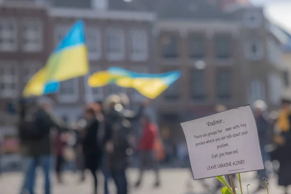 Roermond Limburg Nederländerna Mars 2022 Protestera Mot Rysk Väpnad Invasion — Stockfoto
