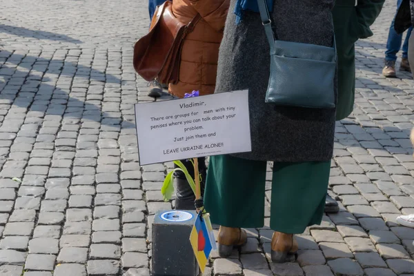 Roermond Limburg Países Baixos Março 2022 Protesto Contra Invasão Armada — Fotografia de Stock