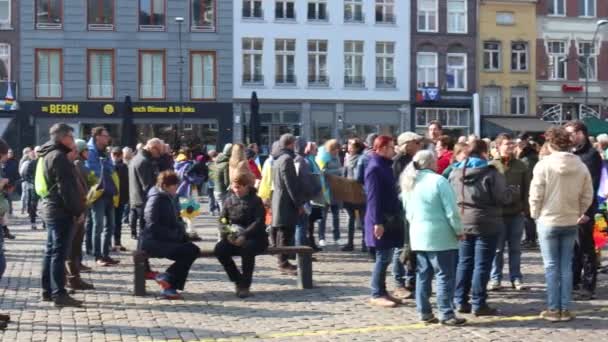 Roermond Limburg Netherlands March 2022 Protest March Russian Armed Invasion — Stock Video